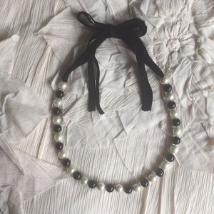 Black and white pearl necklace